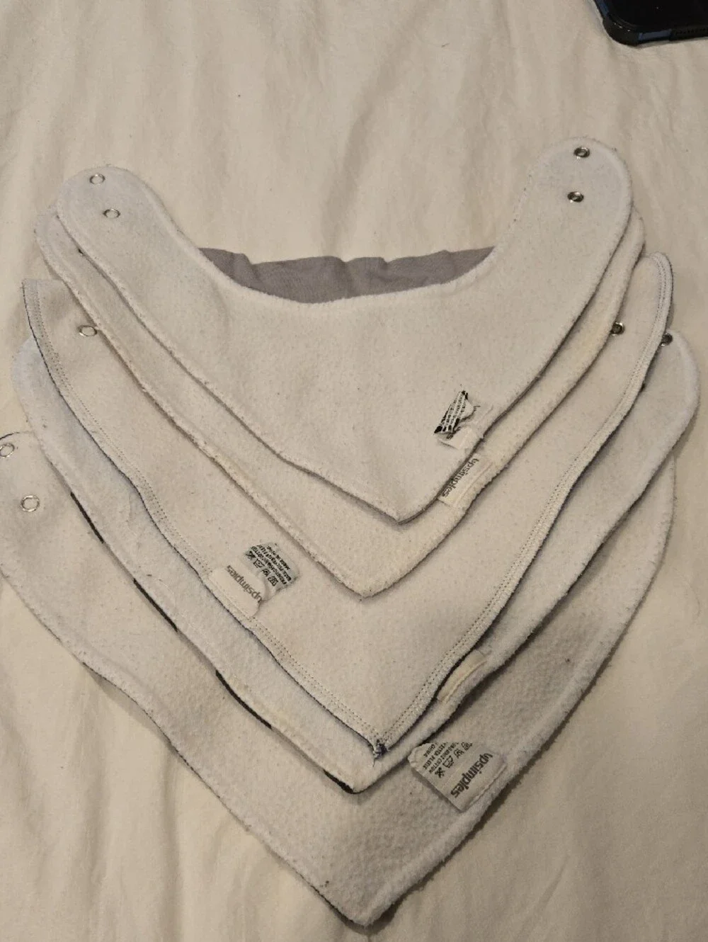 Simple Neutral Tree & Stripe Bandana Bib Set - Black, Gray, Blue, Brown